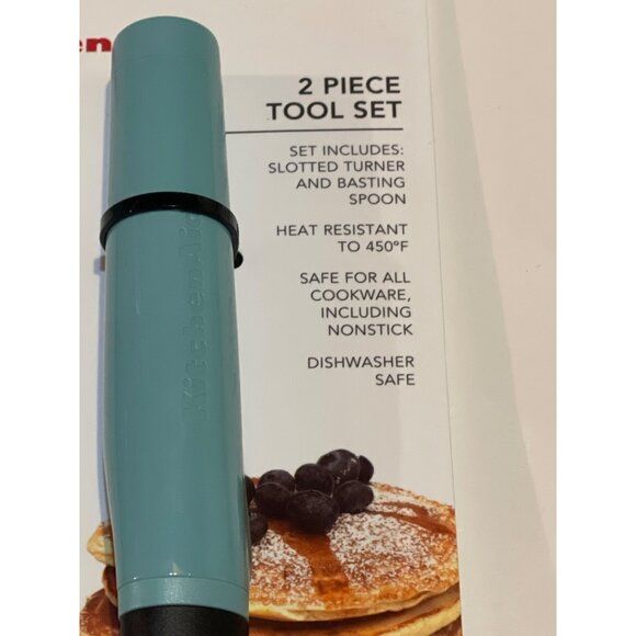 KITCHENAID  Aqua Tool Set,  SLOTTED TURNER & BASTING SPOON KQ360OHAQA NEW! - Picture 3 of 3